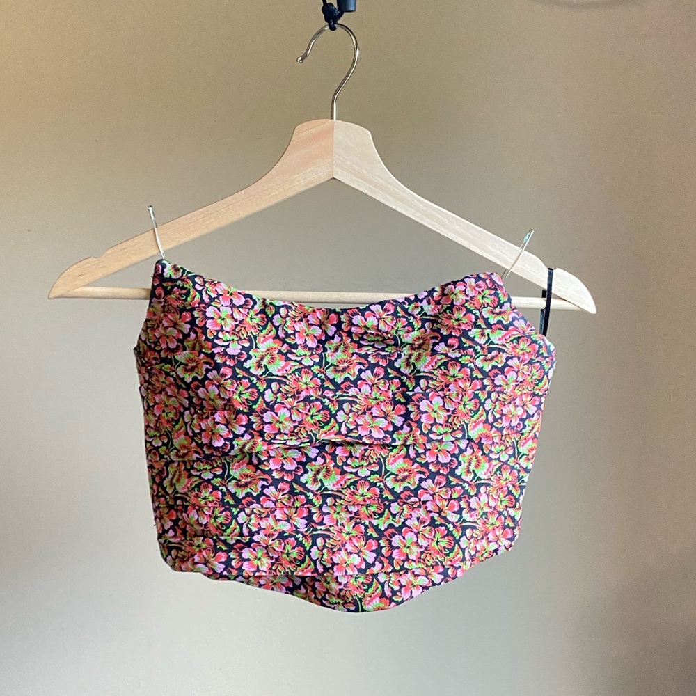 Zara FLORAL TUBE TOP